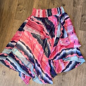 INC International Concepts Asymmetrical Pink and Blue Sparkle Fairy Skirt